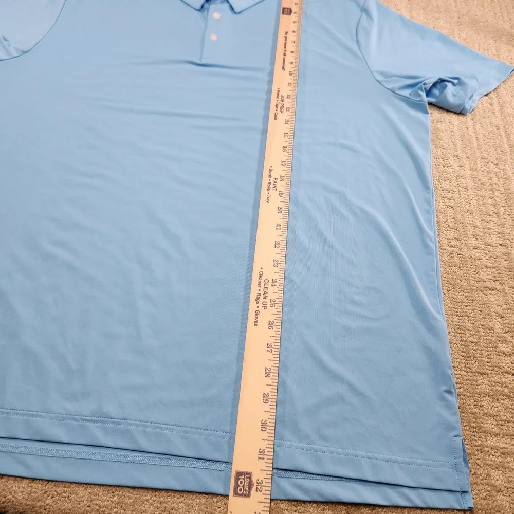 Scales Golf Polo Shirt Men XXL Performance Quick Dry 4 Way Stretch Blue Cooling - Picture 5 of 9